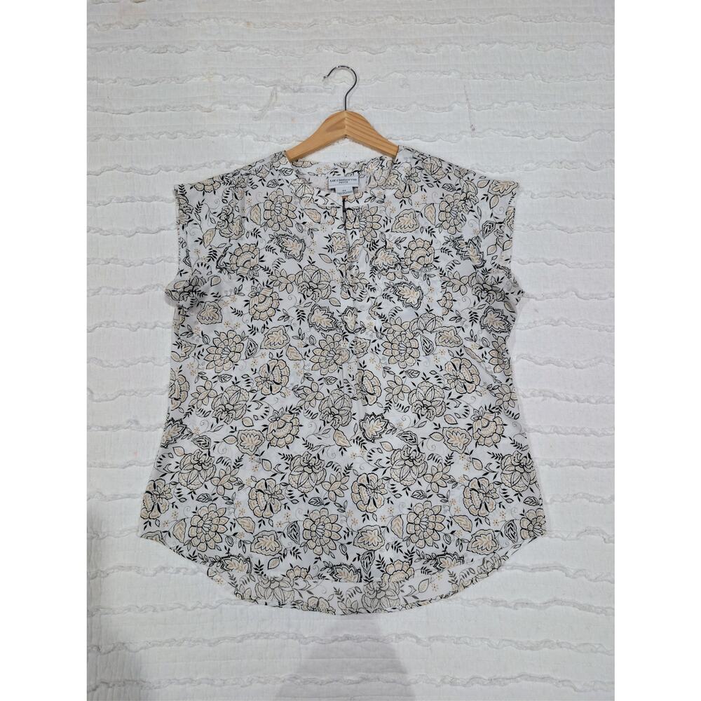 Liz Claiborne Floral-Printed Blouse - Petite Small - work or casual